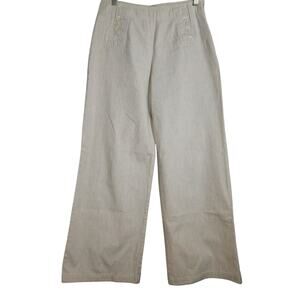 Vintage Izaac Mizrahi For‎ Target 100% Cotton Wide Leg Beige Pants Size 6